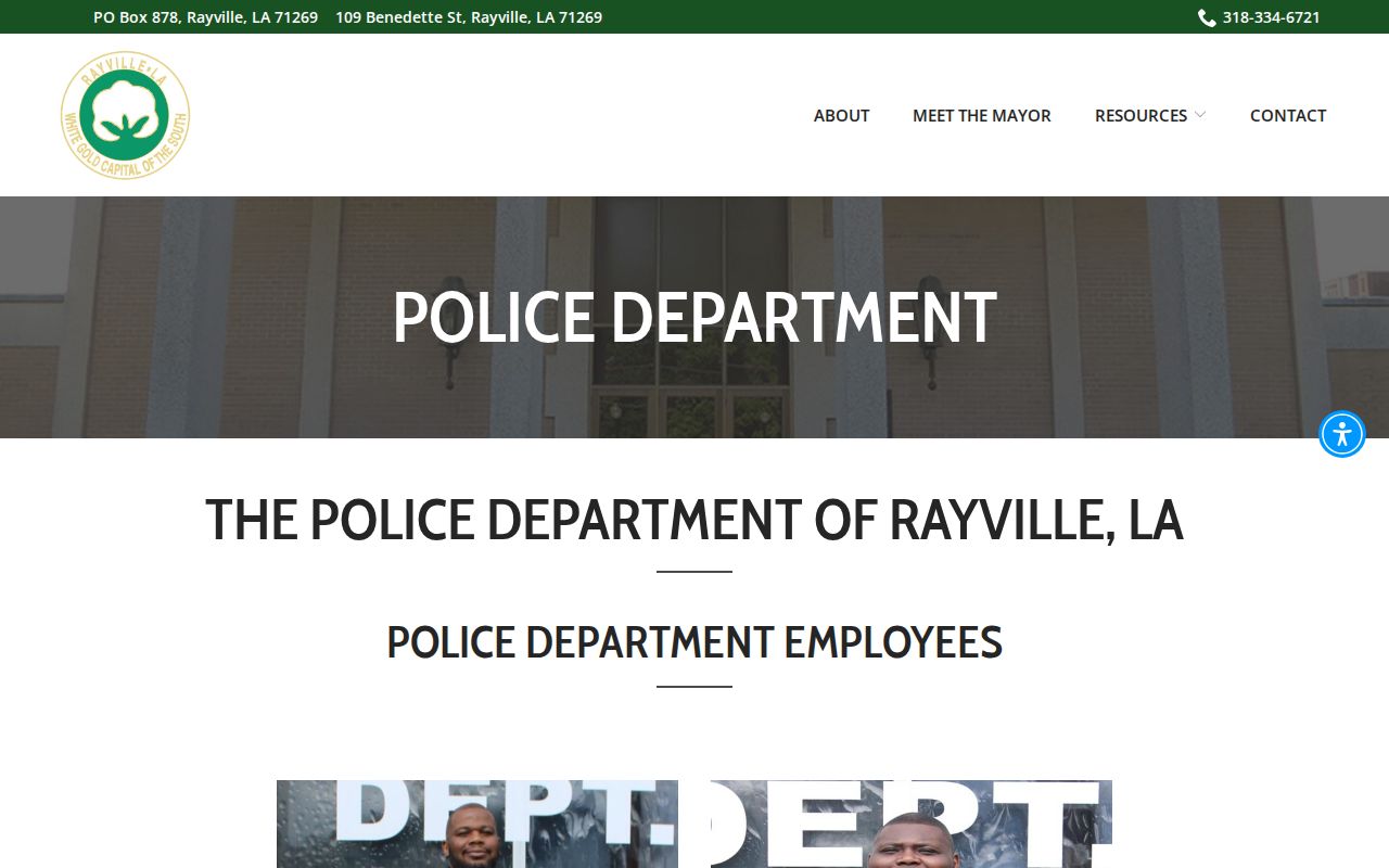 Official Town of Rayville Police Department webpage