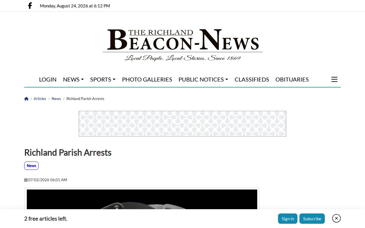 Richland Parish crime news weekly arrest report